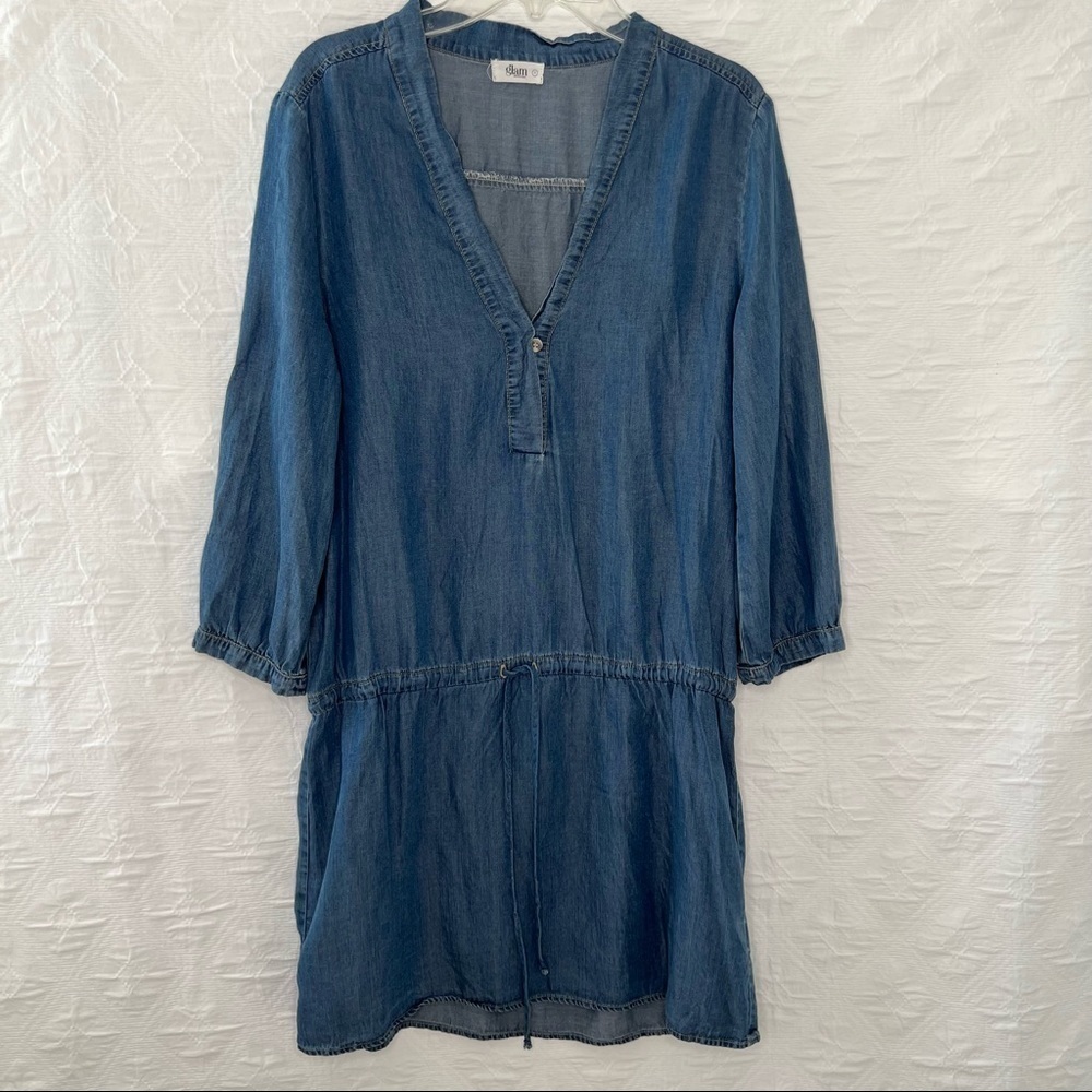! Glam Denim Mini Dress. Size Small. Blue.